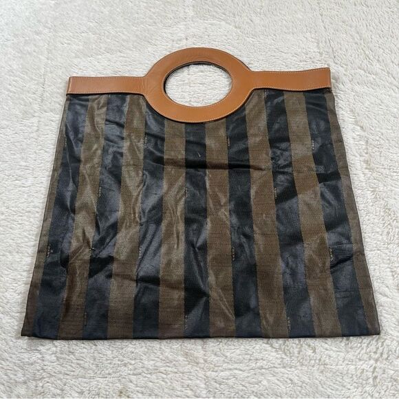 Vintage Fendi Bi Fold Clutch Brown Square Hand Bag Authentic Purse - Picture 7 of 9